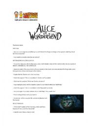 English Worksheet: Alice in Wonderland full class