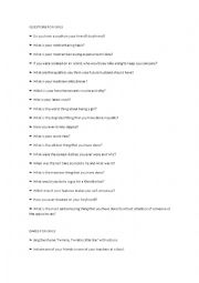 English Worksheet: Truth or Dare Questions