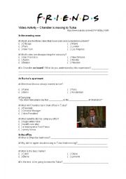 English Worksheet: Business English - Friends - In the meeting room - Chandler moving to Tulsa