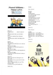 English Worksheet: Happy song Phrrel Williams