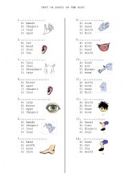 English Worksheet: body parts 