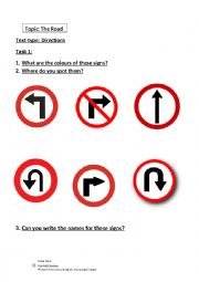 Street signs + prepositions 