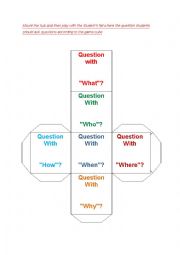 English Worksheet: Given to game and question what,who,where,How,When,Why 