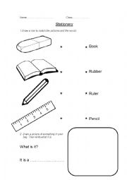 English Worksheet: Stationery