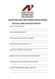 English Worksheet: American Language Institute