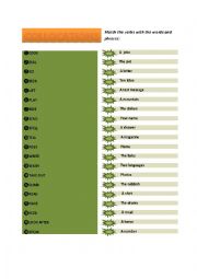 English Worksheet: COLLOCATIONS