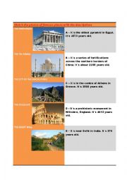 English Worksheet: FAMOUS PLACES IN THE WORLD