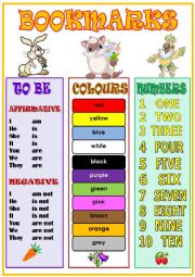 English Worksheet: Bookmarks