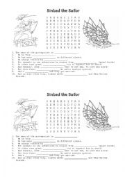 English Worksheet: Sinbad the Sailor Reader Worksheet