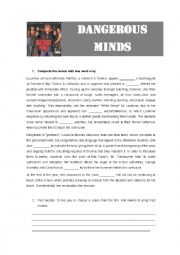 English Worksheet: Dangerous Minds Worksheet