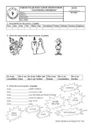 English Worksheet: Test for third grade of Primary Numbers , places , animals