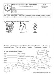 Test for third grade of Primary Numbers , places , animals