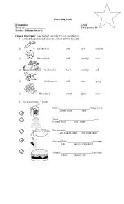 English Worksheet: describing food