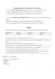 English Worksheet: Use of more, fewer, less, most, fewest, and least
