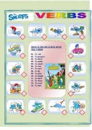 English Worksheet: THE SMURFS - VERBS