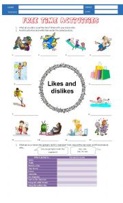 English Worksheet: free time activites 