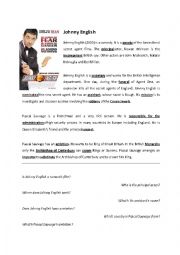 Johnny English (film) article & worksheet
