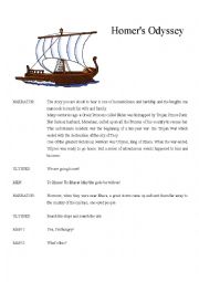 English Worksheet: HOMERS ODYSSEY (drama version)