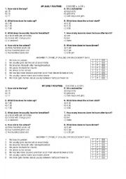 English Worksheet: Daily routine