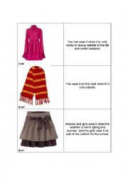 English Worksheet: Clothes cards