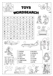 English Worksheet: My Toys (Match and Look for)