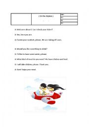 English Worksheet: Airplane Dialogue