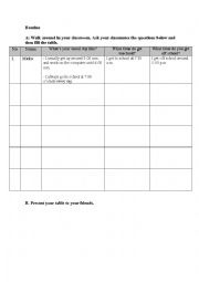 English Worksheet: routine