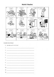 English Worksheet: ROUTINES