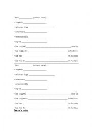 English Worksheet: Gerund/Infinitive meaning change - communicative activity