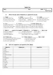 English Worksheet: comparative and superlative adjectives