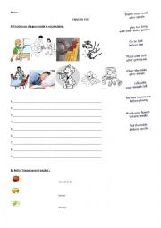 English Worksheet: my routine