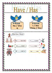 English Worksheet: Have / Has