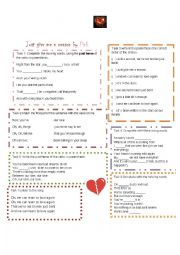 English Worksheet: Song.just give me a reason by Pink