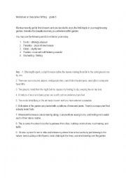 Descriptive worksheet