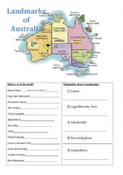 English Worksheet: Landmarks of Australia