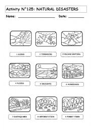 English Worksheet: NATURAL DISASTERS No 125