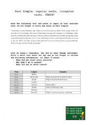 English Worksheet: Past Simple + Prepositions of Time