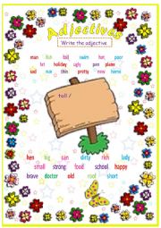 English Worksheet: adjectives