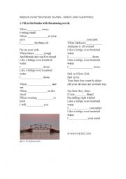 English Worksheet: Bridge Over Troubled Water - song worksheet (simple gap-fill)