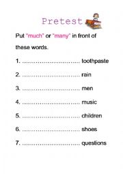 English Worksheet: how much and how many 
