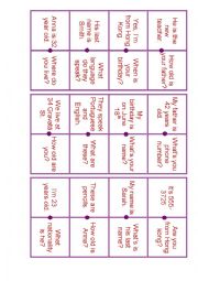 English Worksheet: Question and Answer Domino