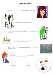 English Worksheet: Cloze exercise & spelling challenge