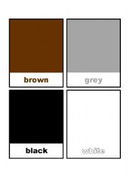 English Worksheet: colors brown-grey-black-white