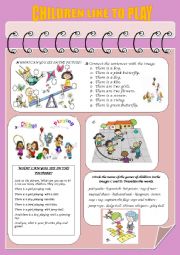 English Worksheet: CHILDREN LIKE TO PLAY