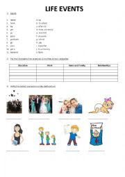 English Worksheet: Life Events