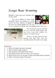 English Worksheet: Reading news