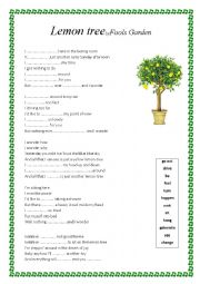 English Worksheet: Lemon Tree lyrics worksheet