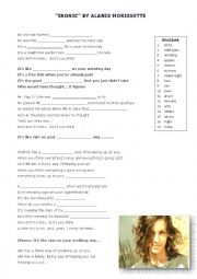 English Worksheet: Ironic - Alannis Morissette