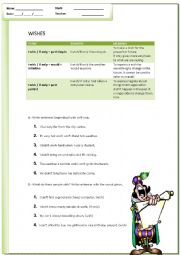 English Worksheet: Wish and Ifonly