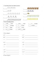 English Worksheet: Numbers - 1-30